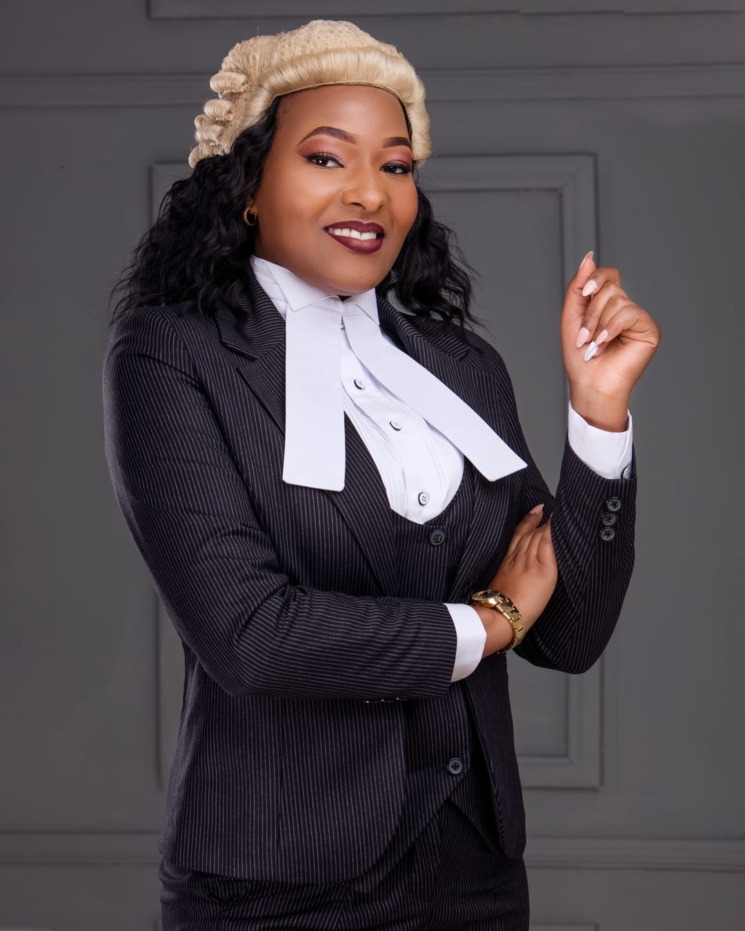 Phyllis Nduta, Advocate of the High Court of Kenya, in legal robes